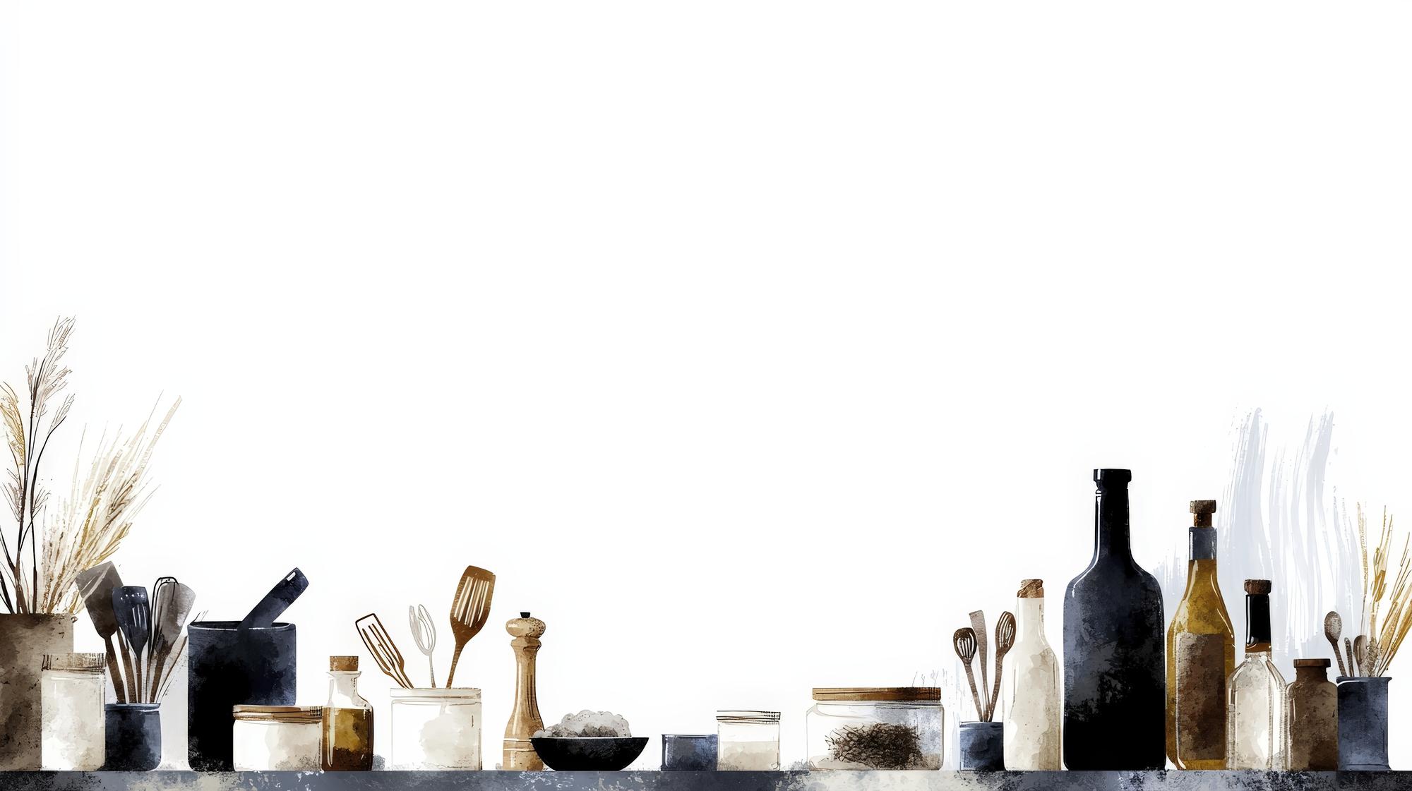 Subscription pricing concept with kitchen items